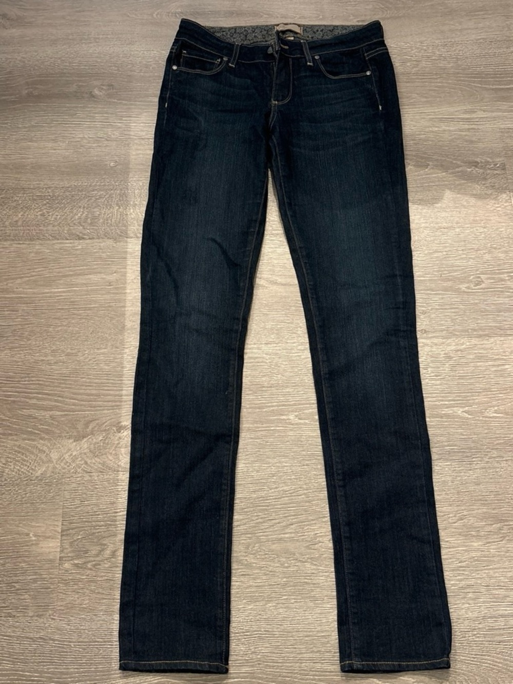 PAIGE Dark Indigo Straight Leg Jeans